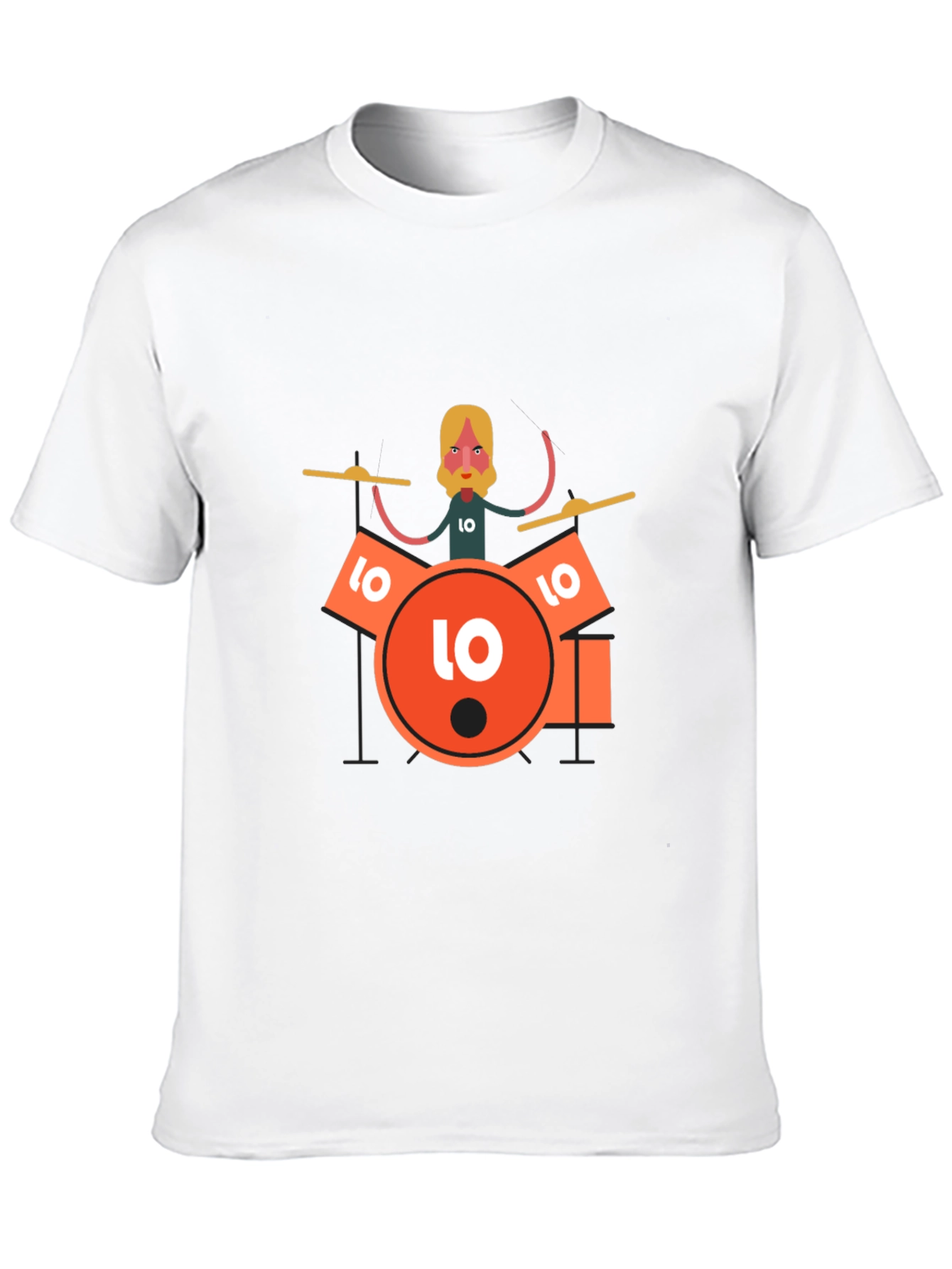 Drummer Graphic Tee - Black Crew Neck T-Shirt