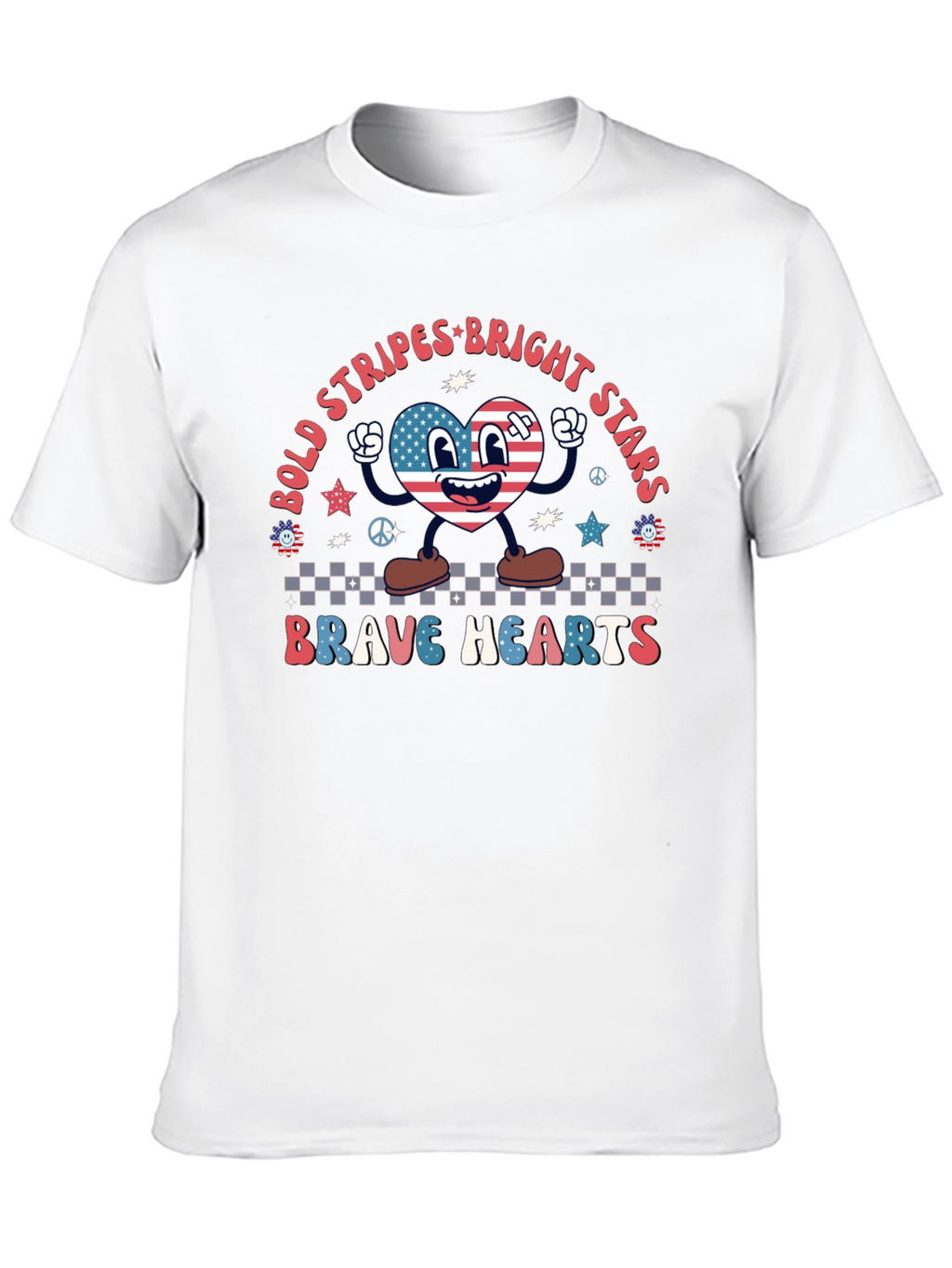 Bold Stripes Bright Stars Brave Hearts Graphic Tee