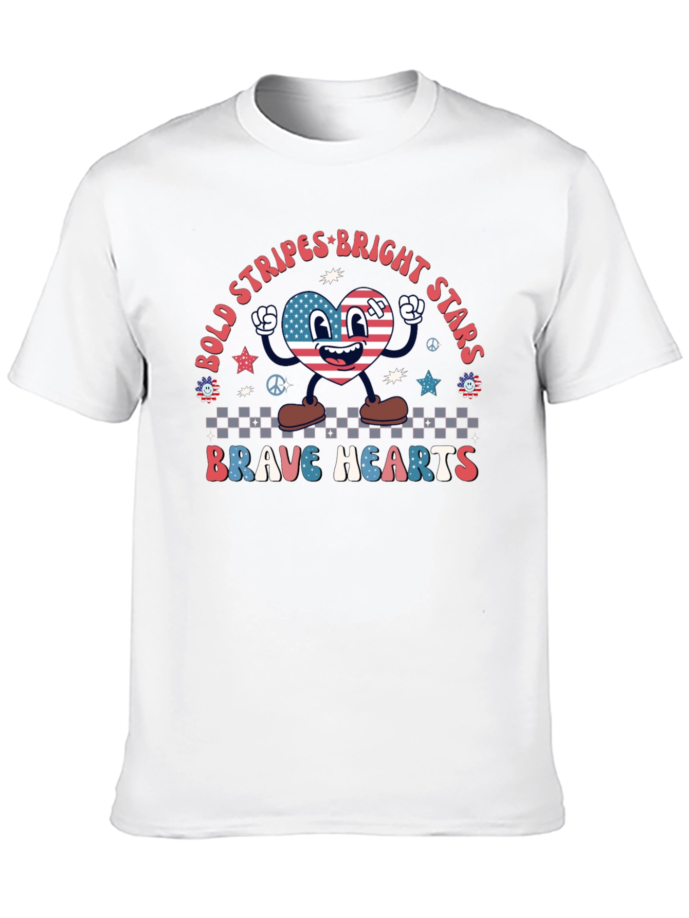 Bold Stripes Bright Stars Brave Hearts Graphic Tee
