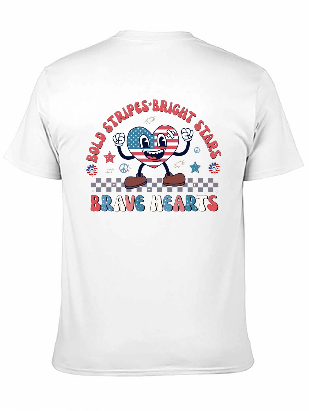 Bold Stripes Bright Stars Brave Hearts Graphic Tee