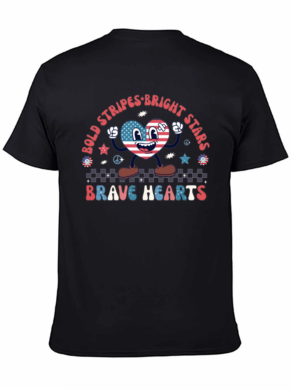 Bold Stripes Bright Stars Brave Hearts Graphic Tee