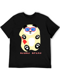 Cool Panda Beach T-Shirt - Black Cotton