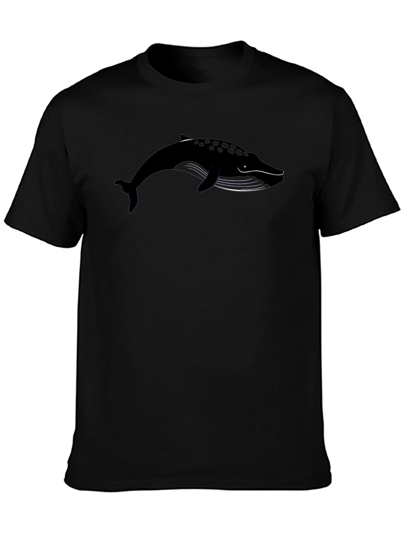 Whale Graphic Tee - Black Cotton Blend