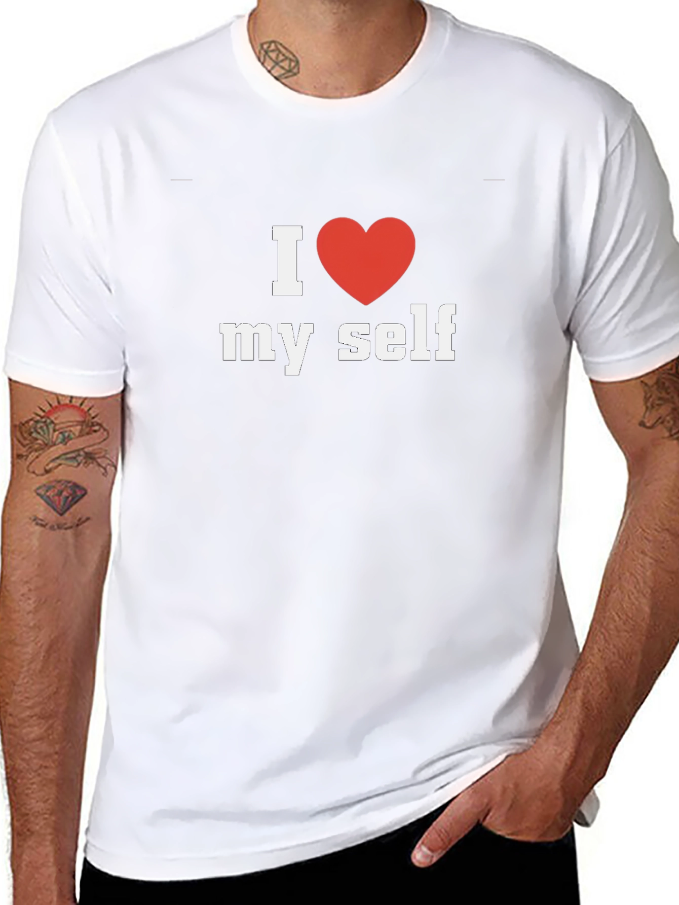 I Heart Myself Black Cotton Tee Shirt