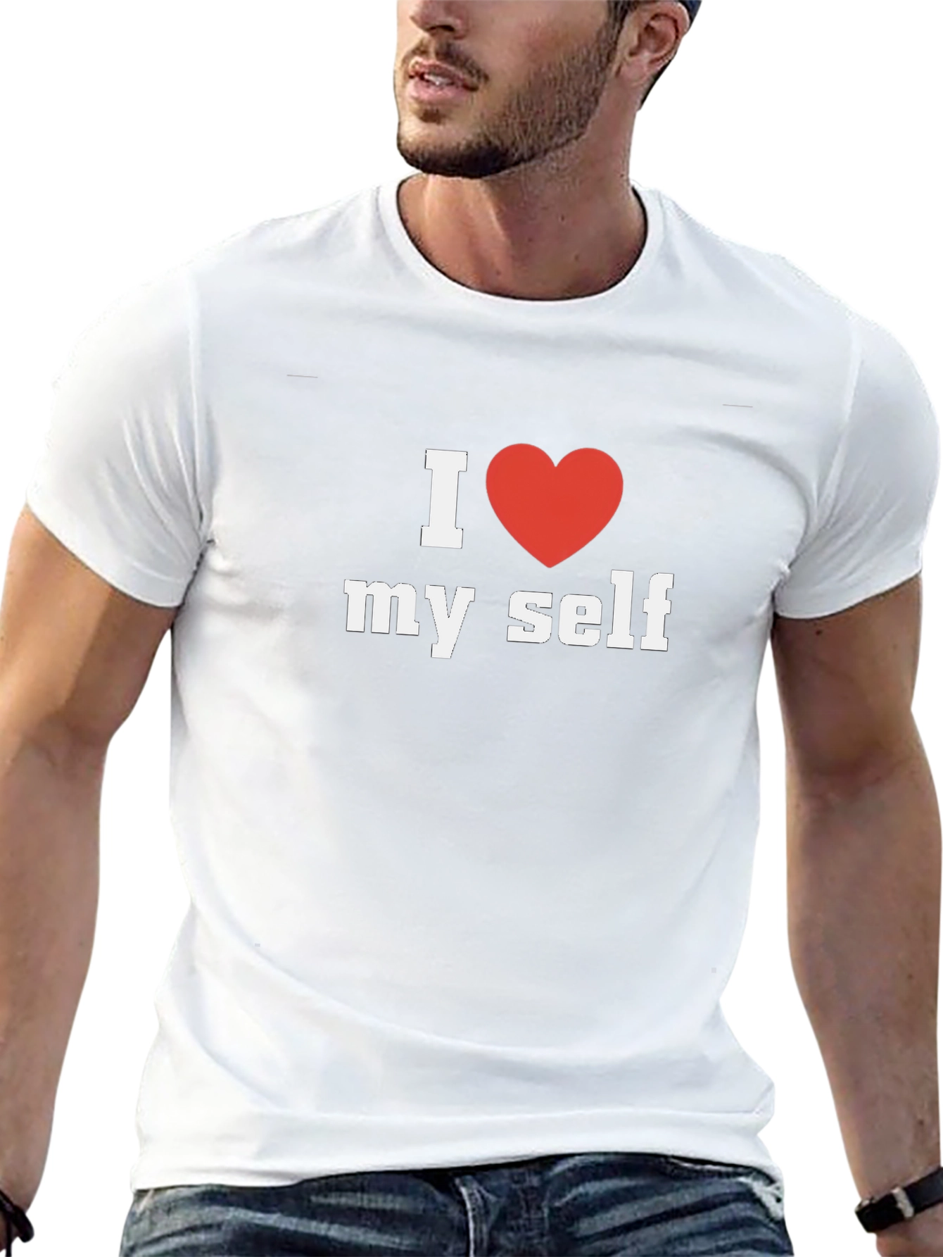 I Heart Myself Black Cotton Tee Shirt