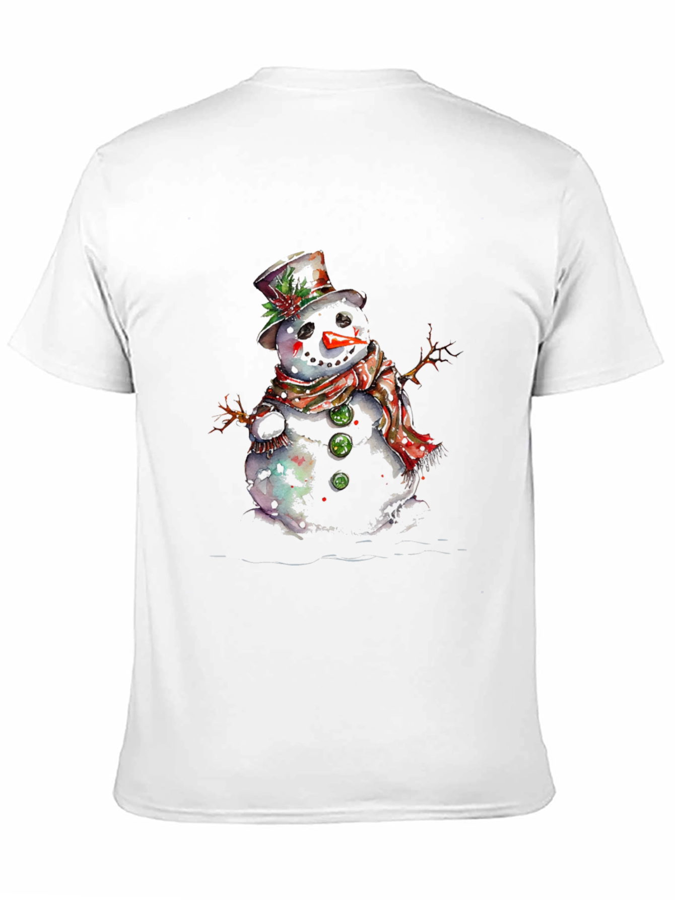 Snowman Graphic Tee - Black Cotton Blend Shirt