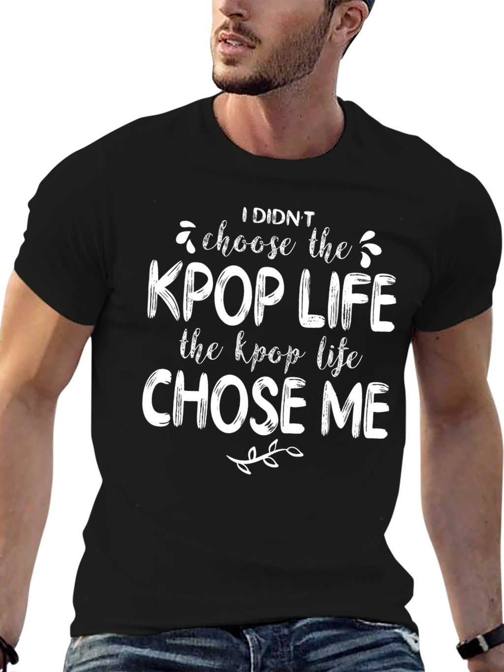 KPOP Life Chose Me Black Graphic T-Shirt