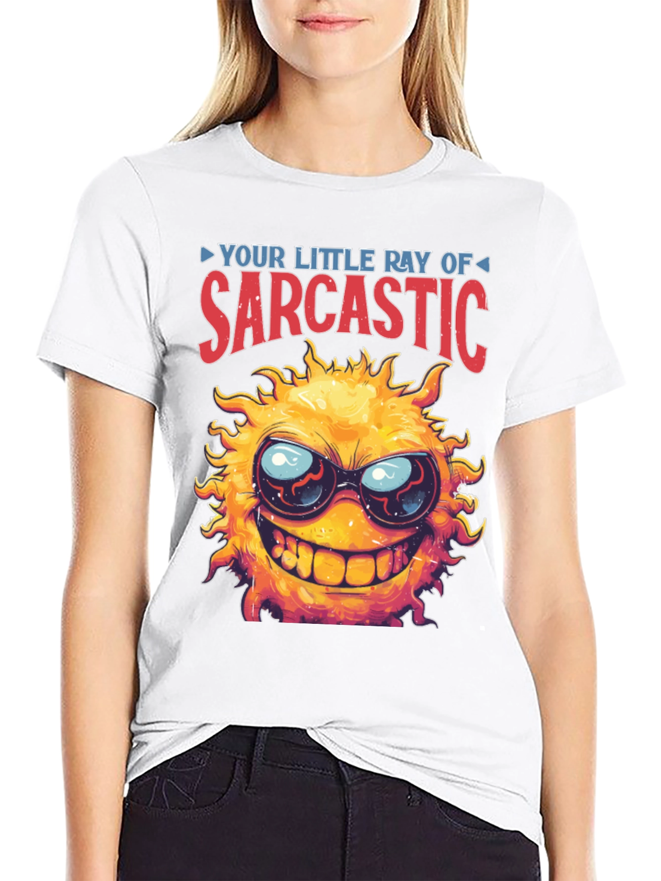 Sarcastic Sun Graphic T-Shirt - Black