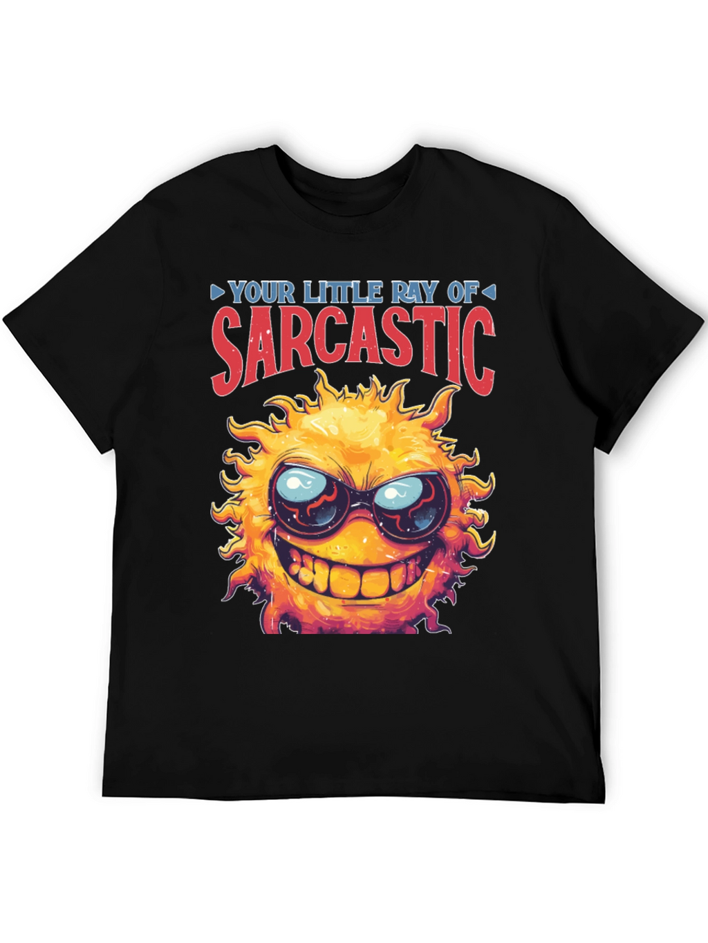 Sarcastic Sun Graphic T-Shirt - Black