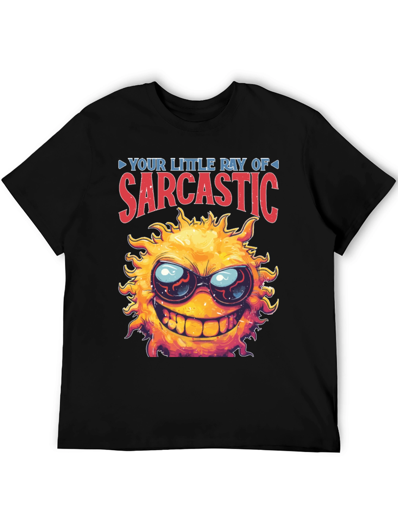 Sarcastic Sun Graphic T-Shirt - Black