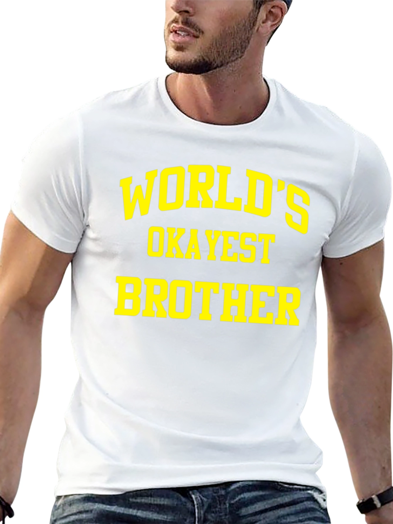 Worlds Okayest Brother T-Shirt - Funny Sibling Tee