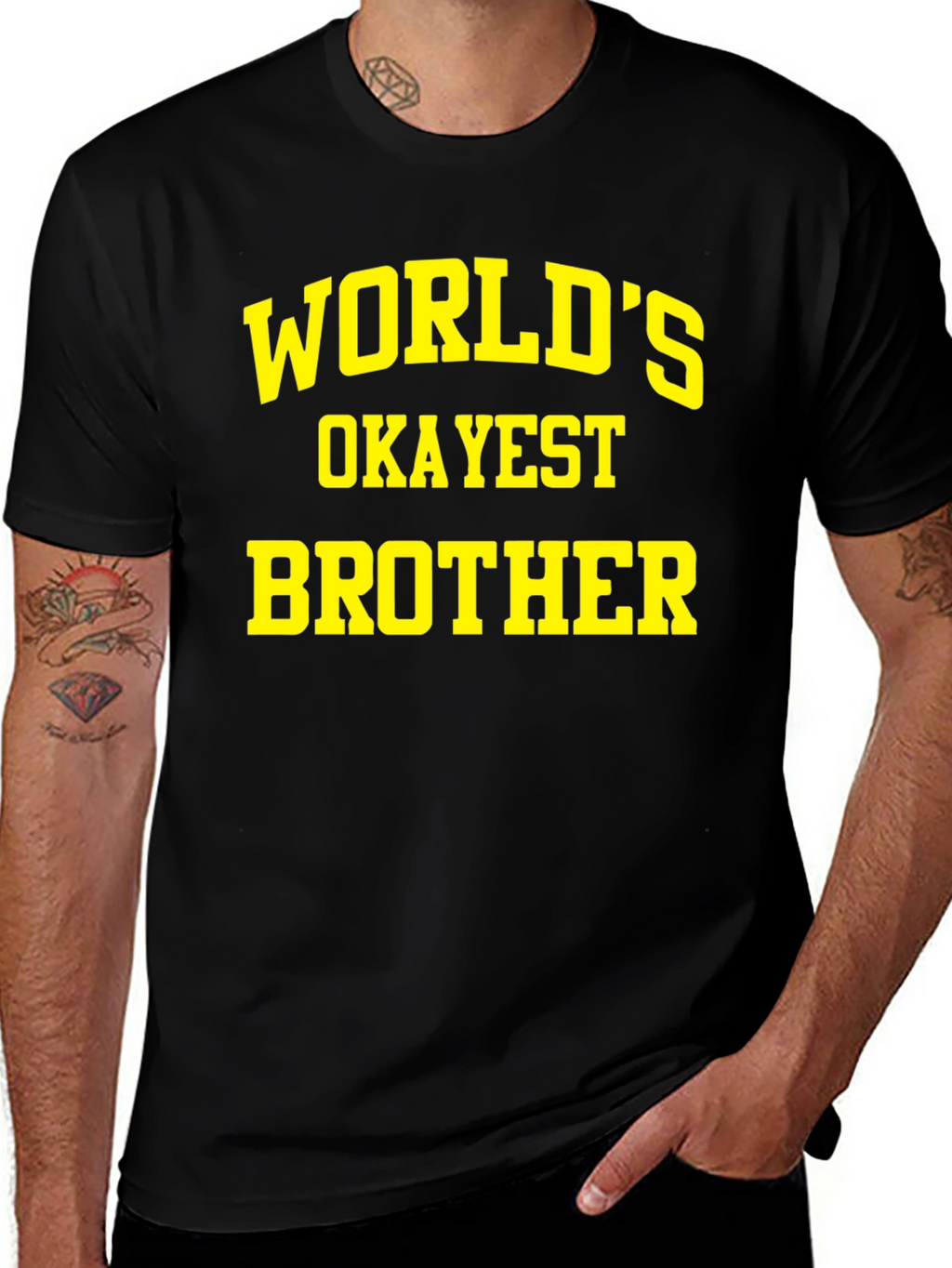 Worlds Okayest Brother T-Shirt - Funny Sibling Tee