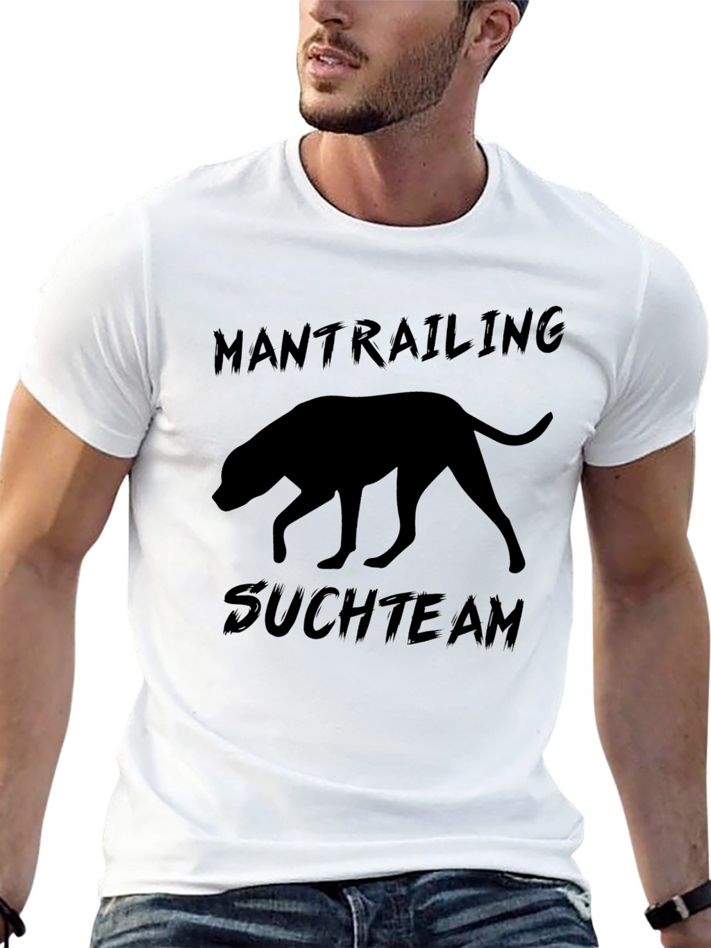 Mantrailing Suchteam Dog Silhouette Graphic Tee
