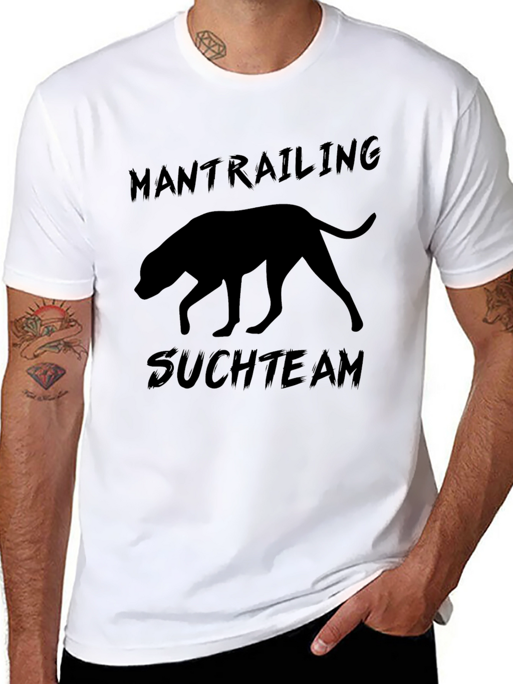 Mantrailing Suchteam Dog Silhouette Graphic Tee