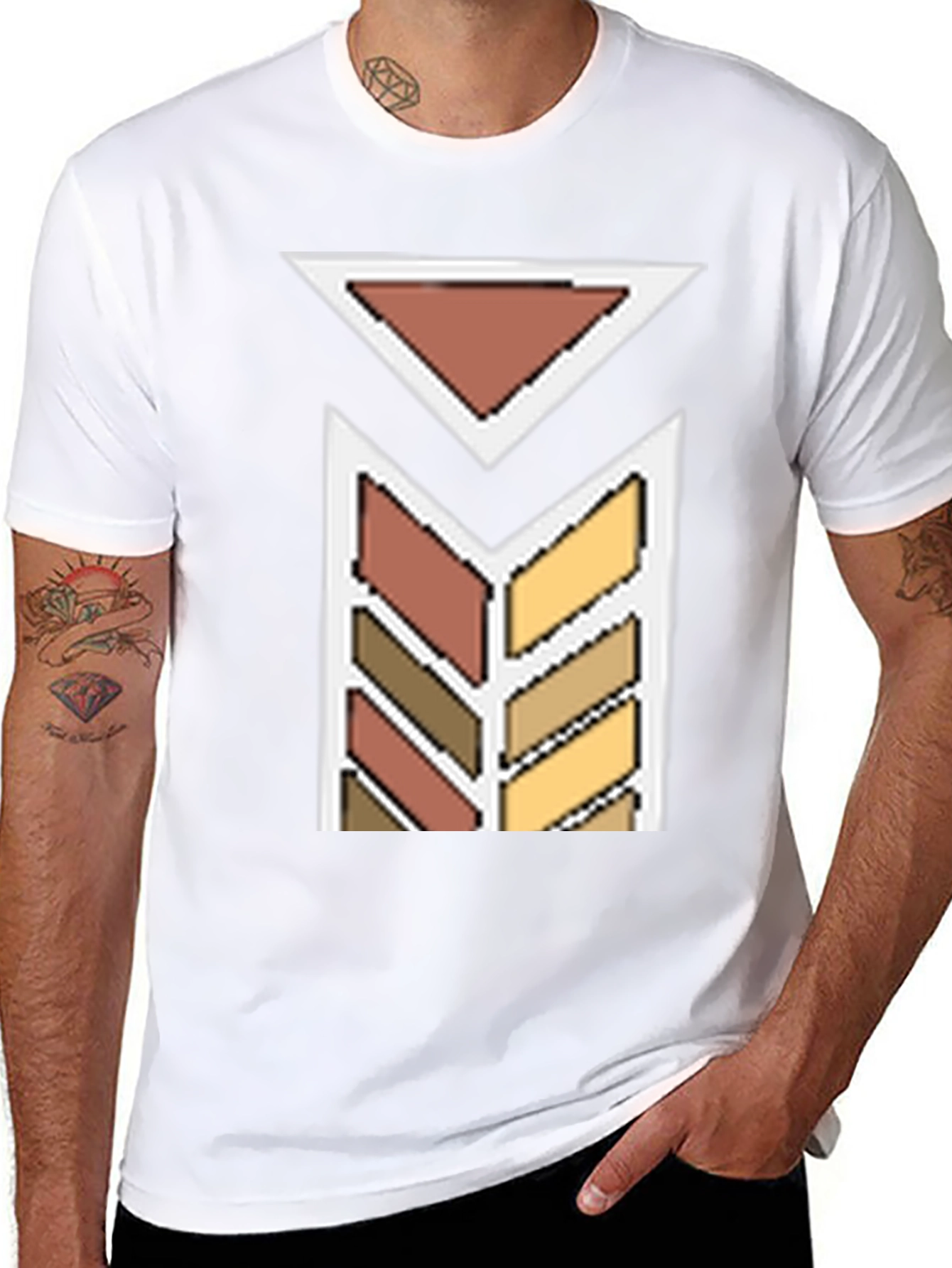Geometric Arrow Graphic Print Tee