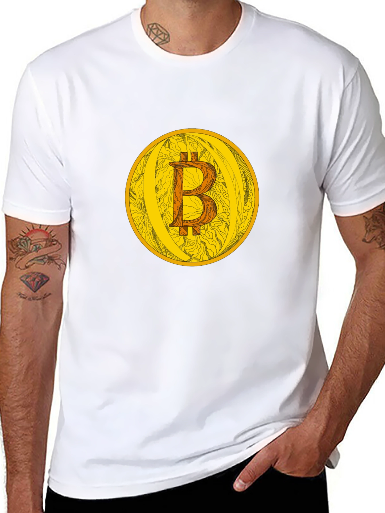 Bitcoin Crypto Currency Graphic Tee - Black