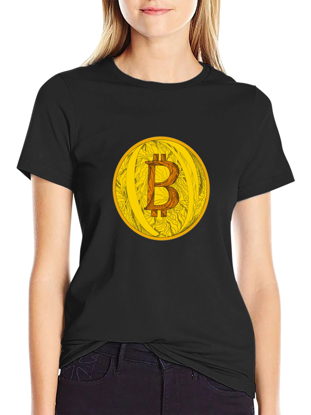 Bitcoin Crypto Currency Graphic Tee - Black
