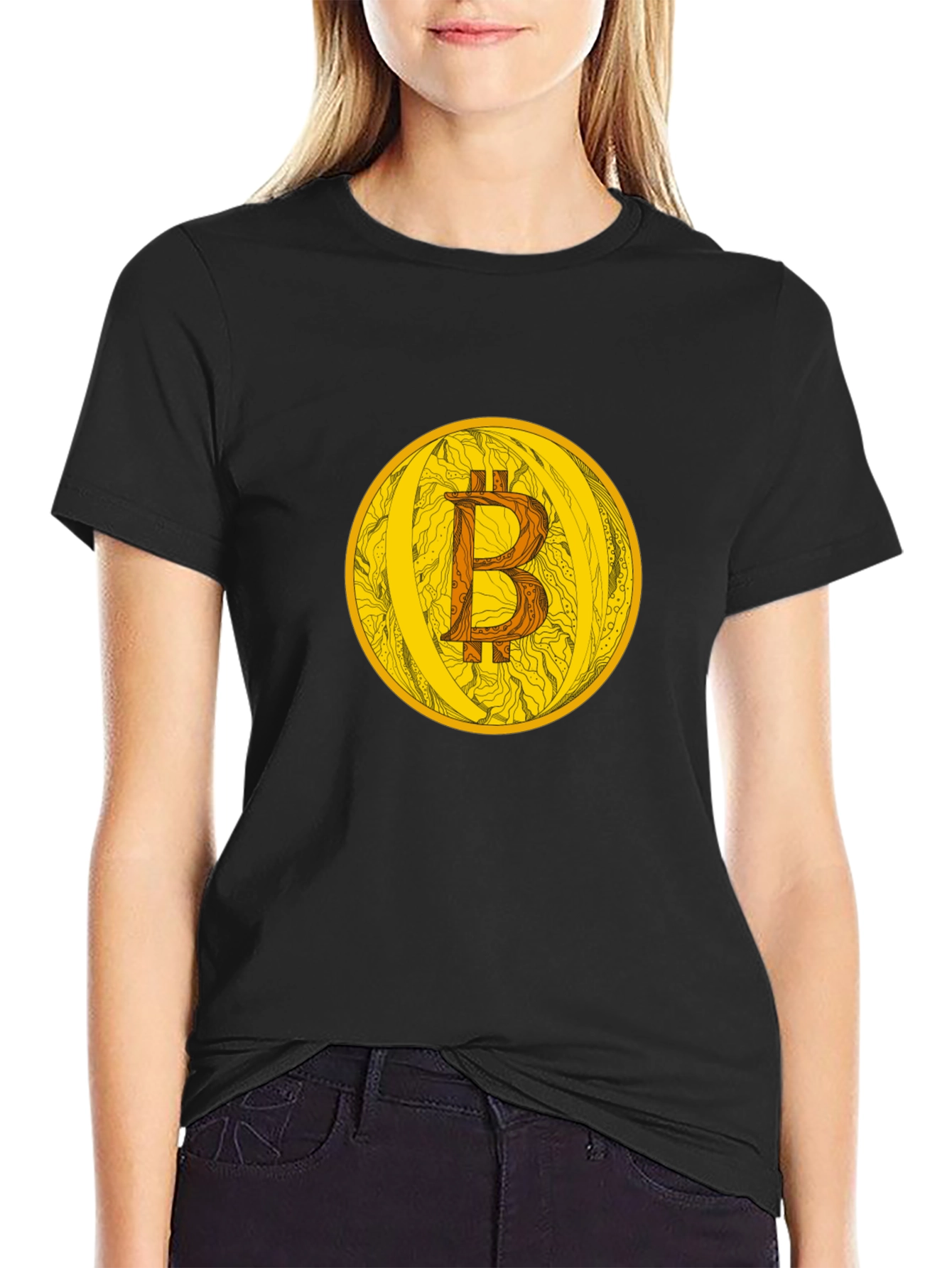 Bitcoin Crypto Currency Graphic Tee - Black