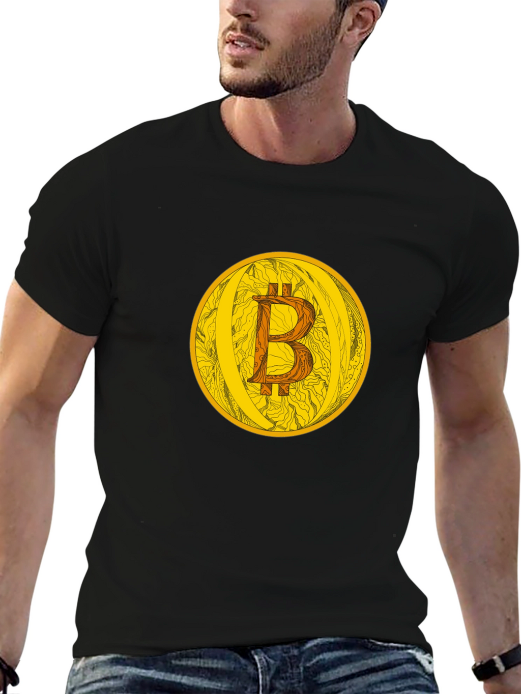 Bitcoin Crypto Currency Graphic Tee - Black
