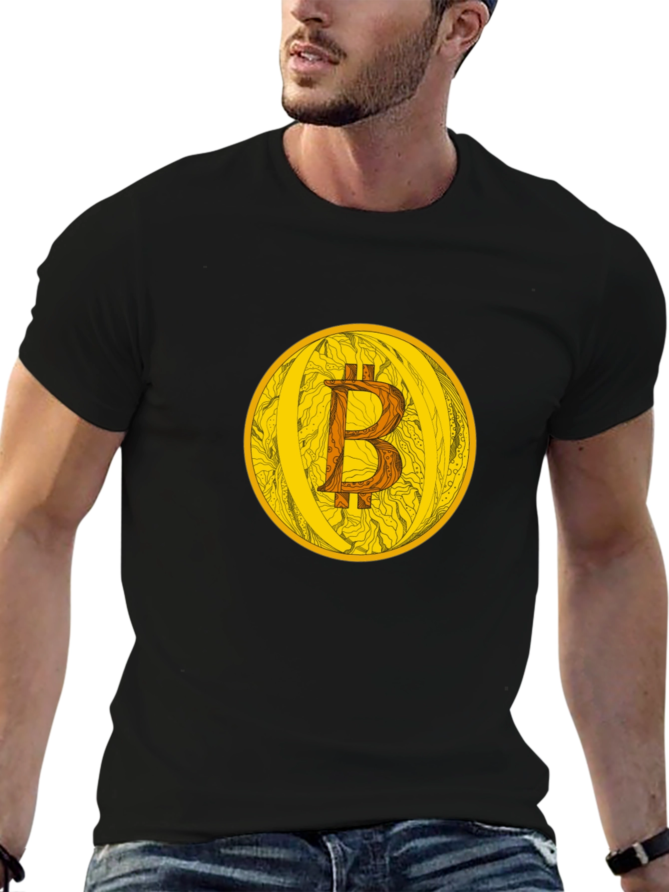Bitcoin Crypto Currency Graphic Tee - Black