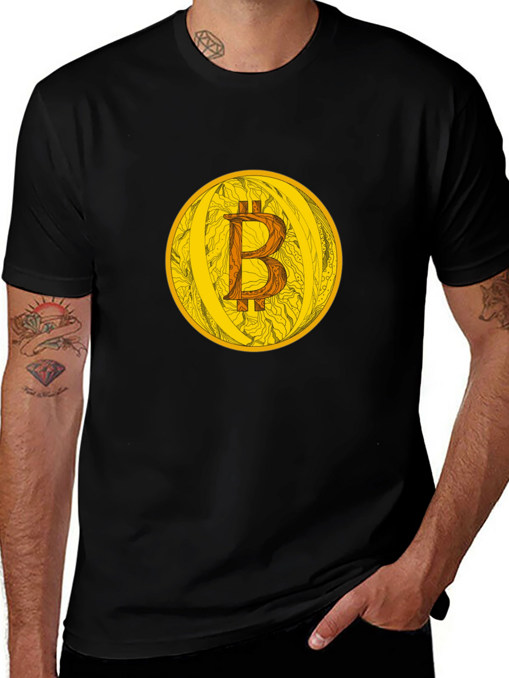 Bitcoin Crypto Currency Graphic Tee - Black