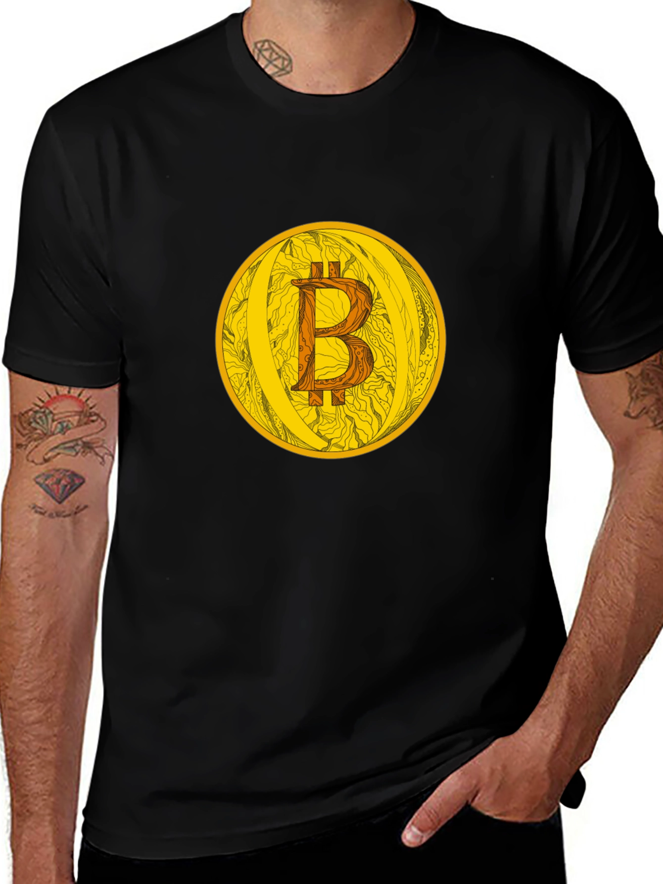 Bitcoin Crypto Currency Graphic Tee - Black