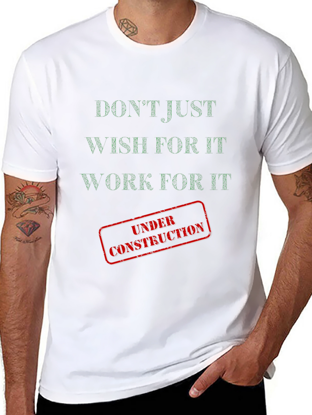 Motivational Black Graphic T-Shirt: Dont Just Wish!