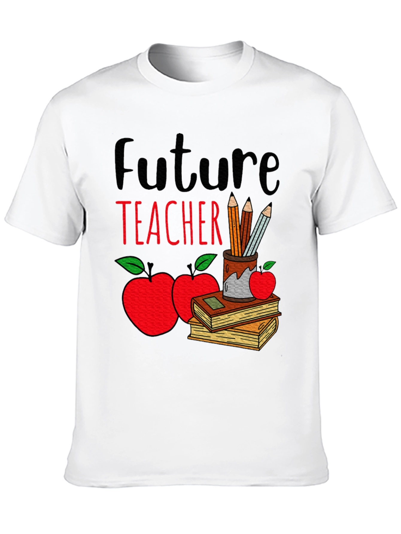 Future Teacher T-Shirt - Cute Apple & Books Design