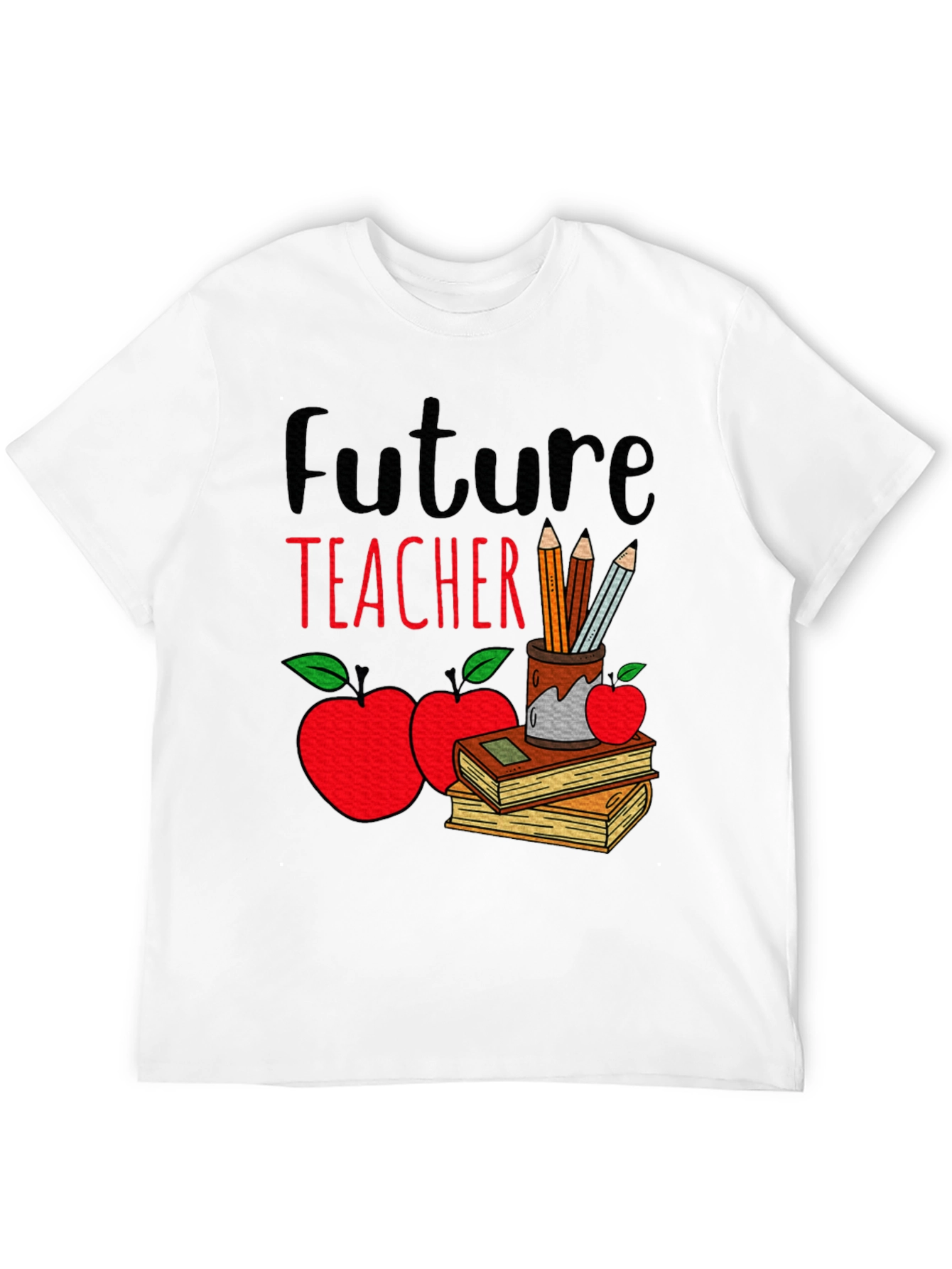 Future Teacher T-Shirt - Cute Apple & Books Design