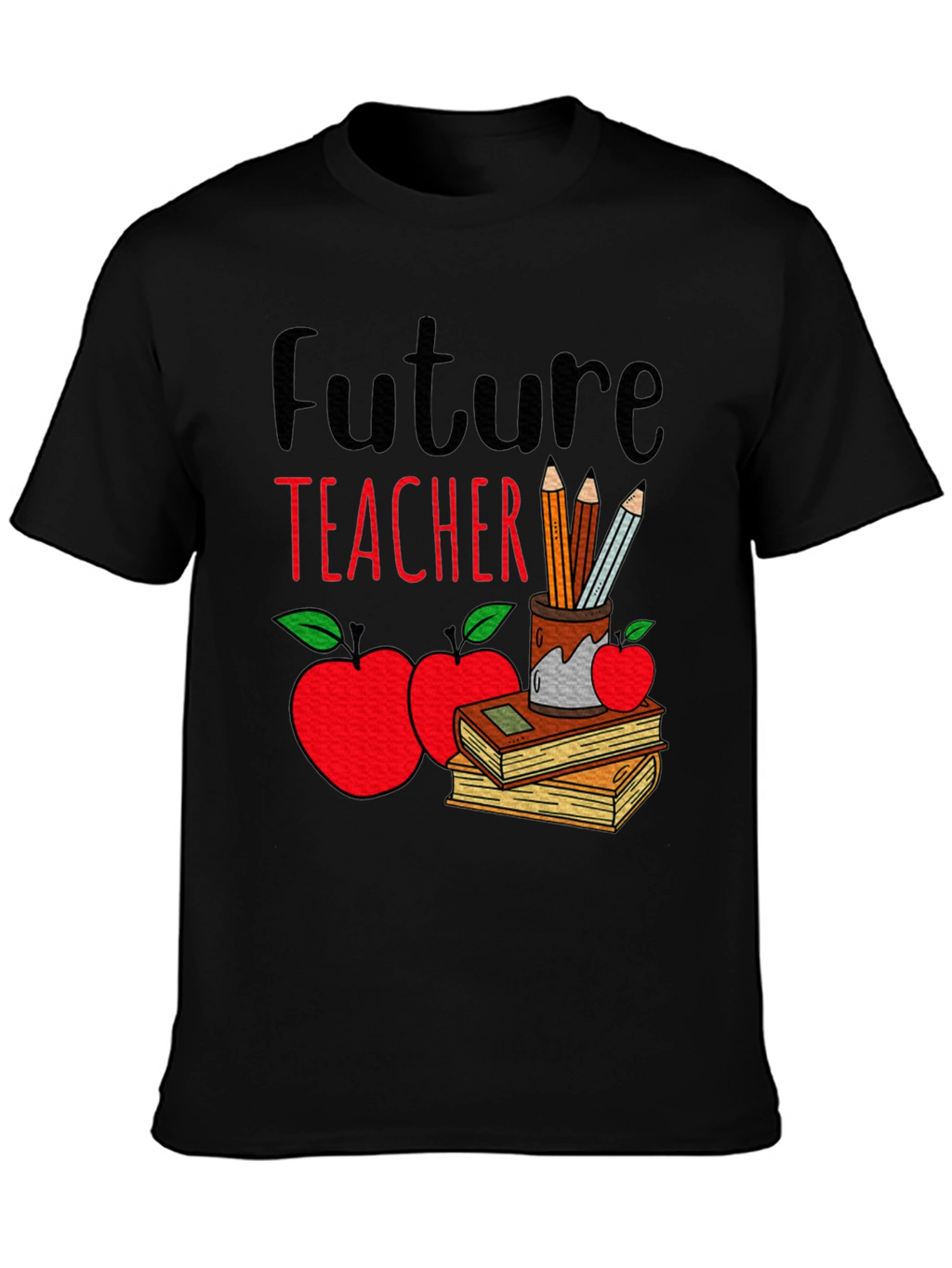 Future Teacher T-Shirt - Cute Apple & Books Design