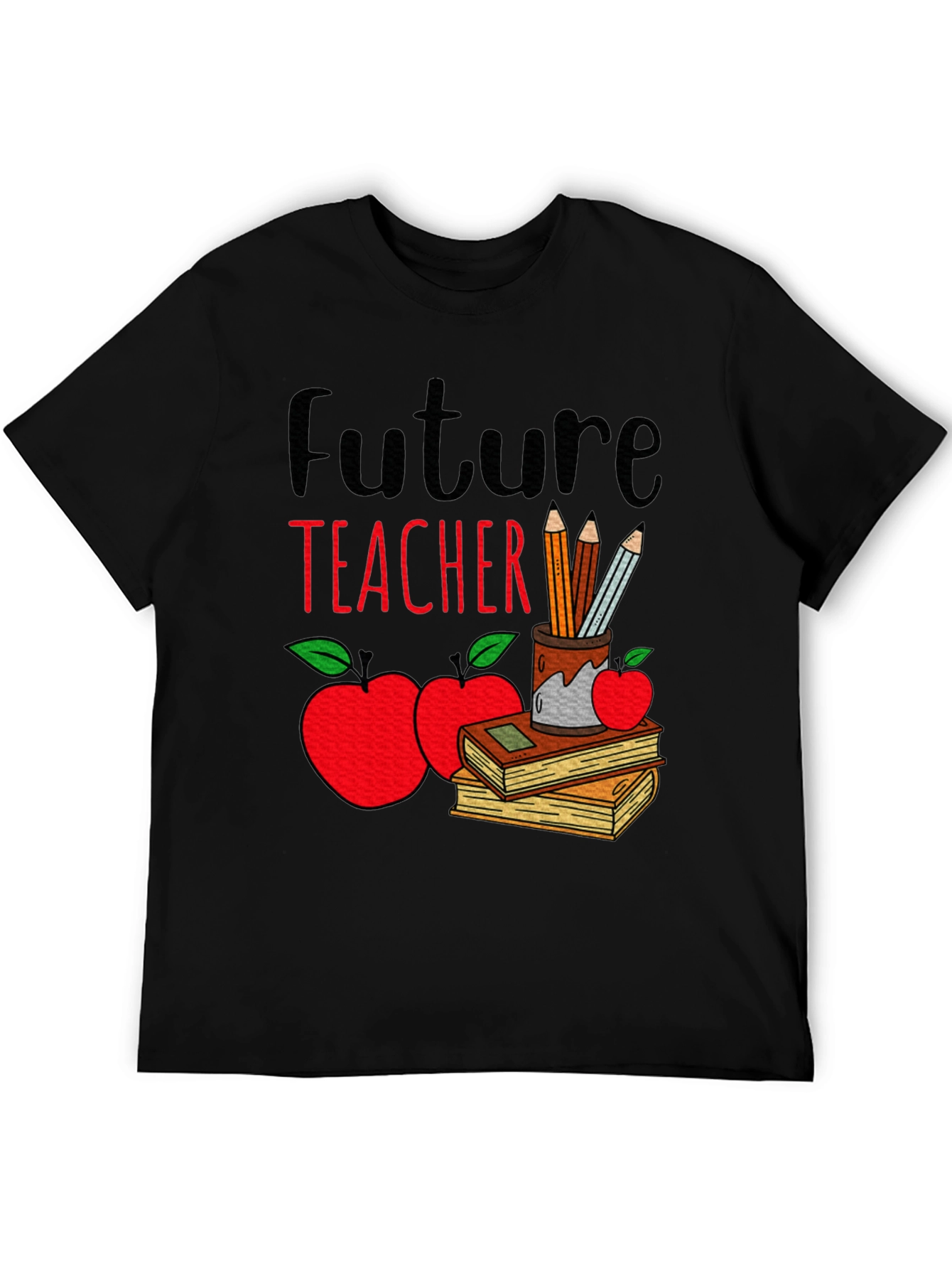 Future Teacher T-Shirt - Cute Apple & Books Design
