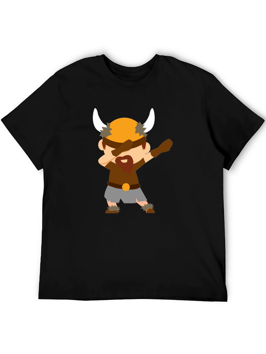 Dabbing Viking Cartoon Black T-Shirt
