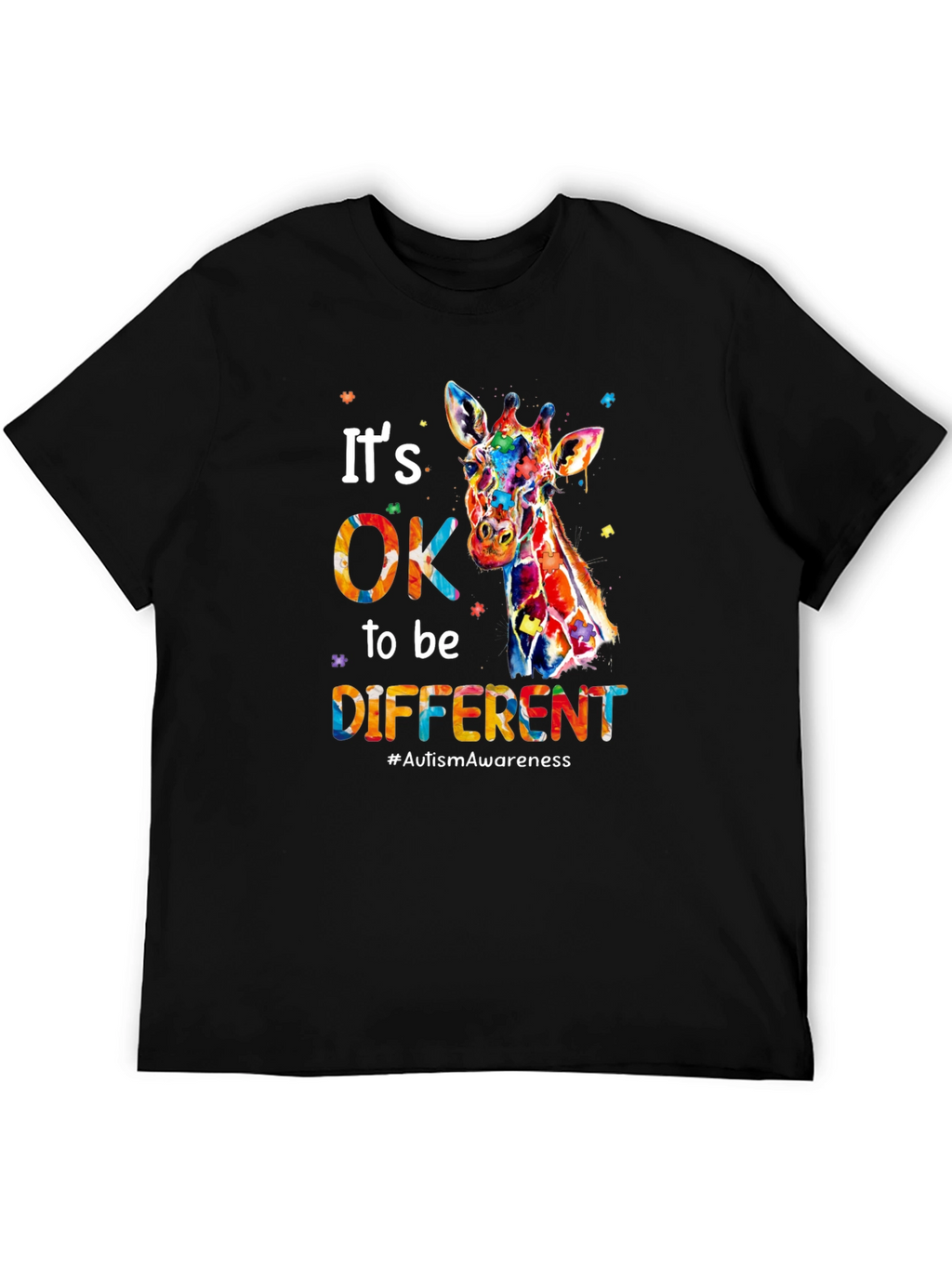 Its OK to Be Different Giraffe Autism Awareness T-Shirt