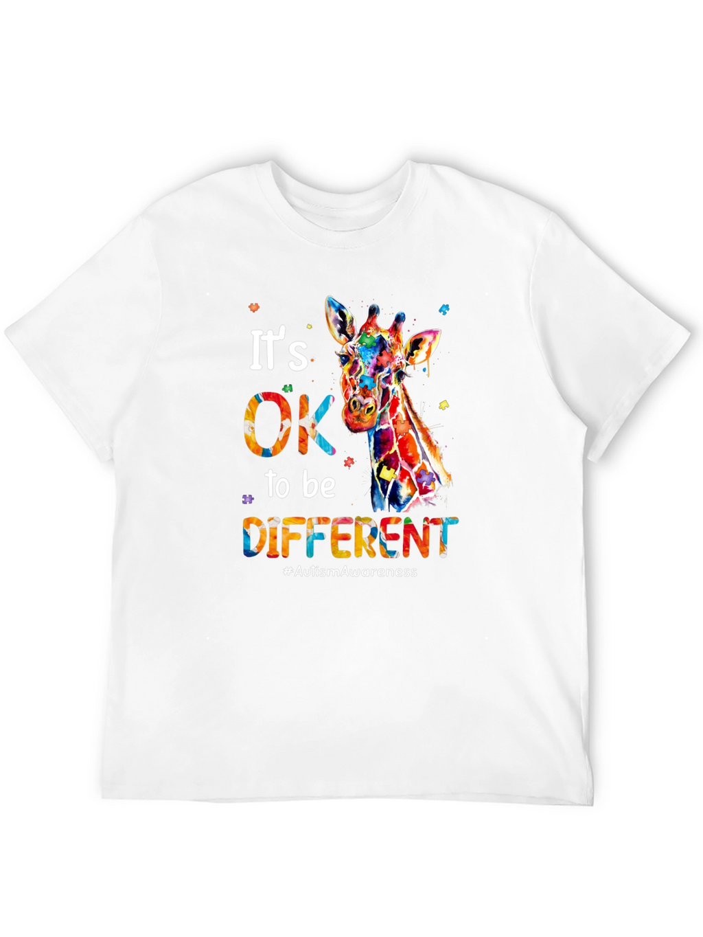 Its OK to Be Different Giraffe Autism Awareness T-Shirt