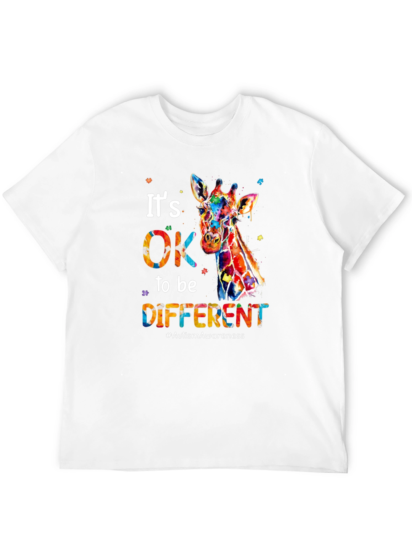 Its OK to Be Different Giraffe Autism Awareness T-Shirt