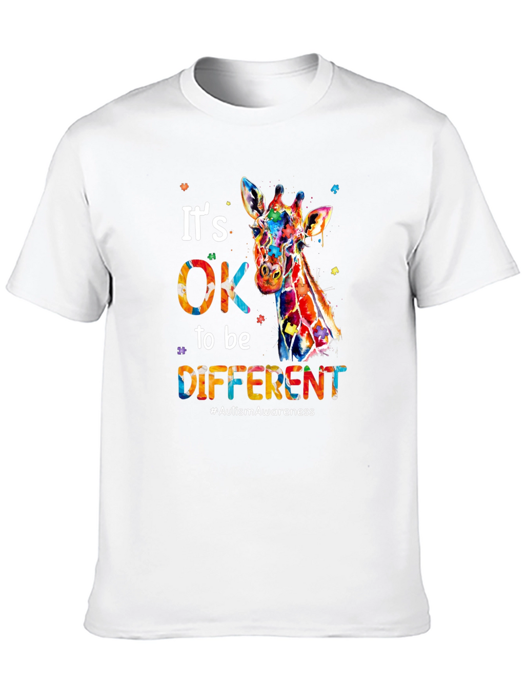 Its OK to Be Different Giraffe Autism Awareness T-Shirt