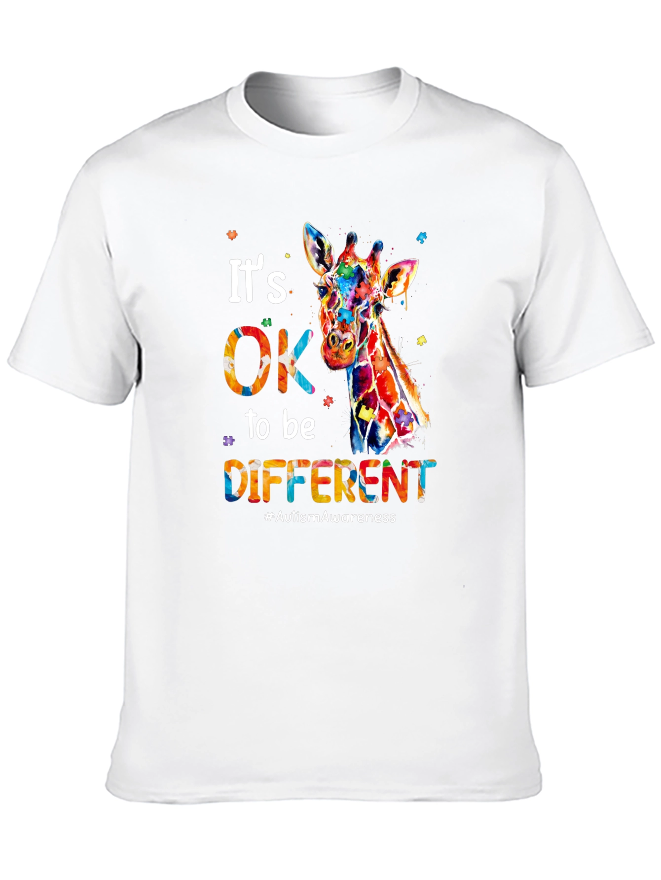 Its OK to Be Different Giraffe Autism Awareness T-Shirt
