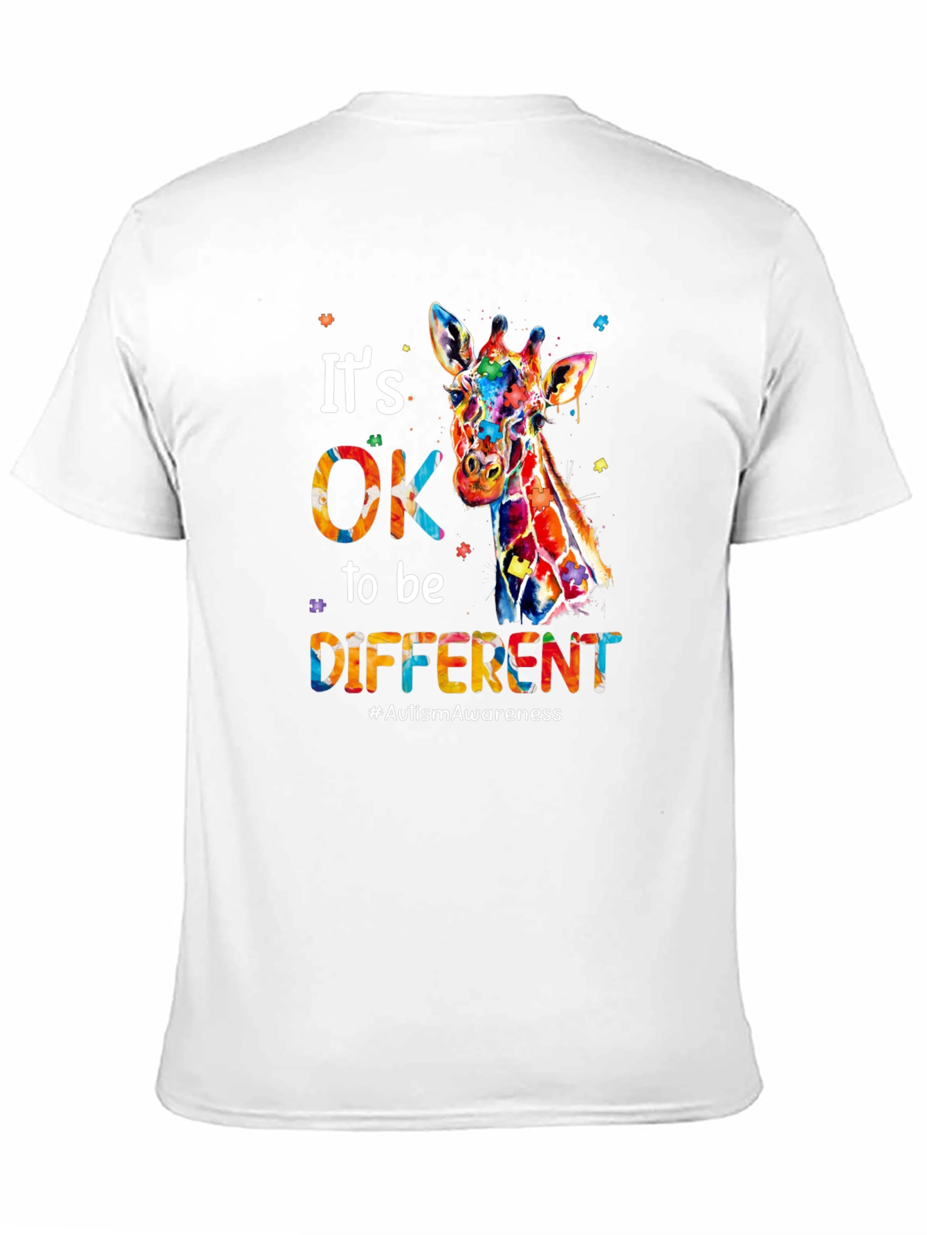 Its OK to Be Different Giraffe Autism Awareness T-Shirt