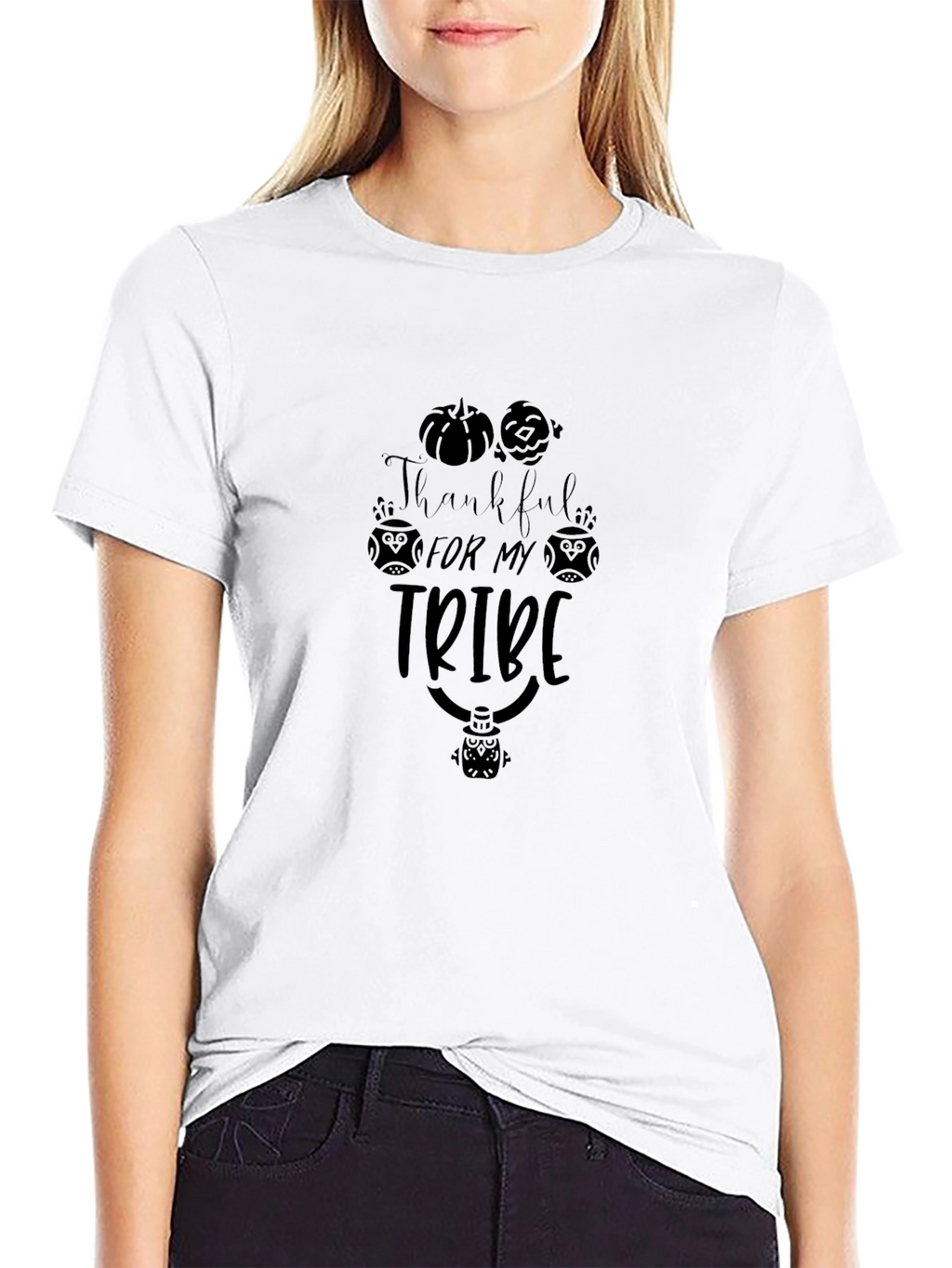 Thankful For My Tribe Black T-Shirt