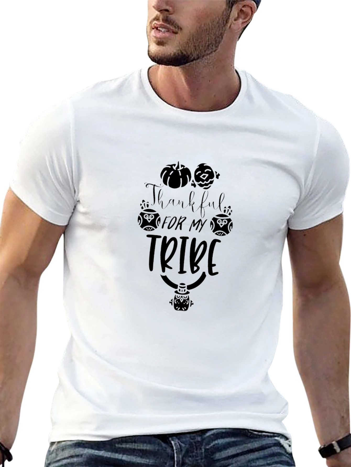 Thankful For My Tribe Black T-Shirt