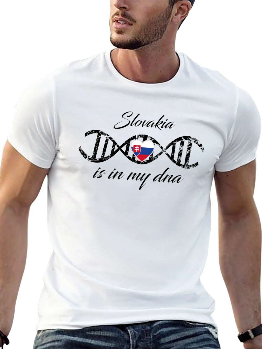 Slovakia DNA Flag Heart T-Shirt