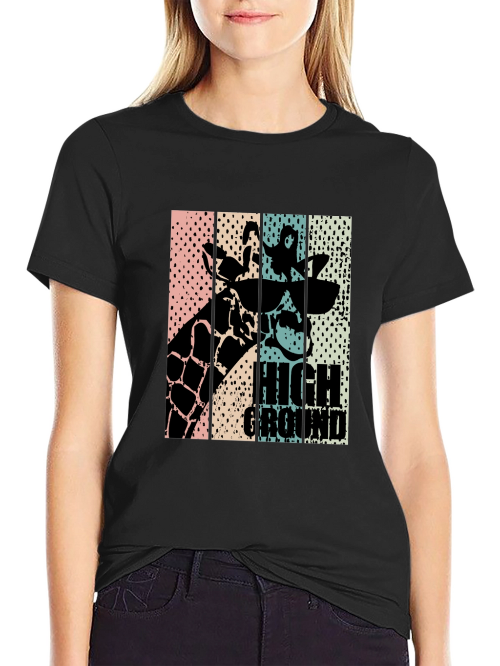 High Ground Giraffe Graphic Tee - Cool Animal Design
