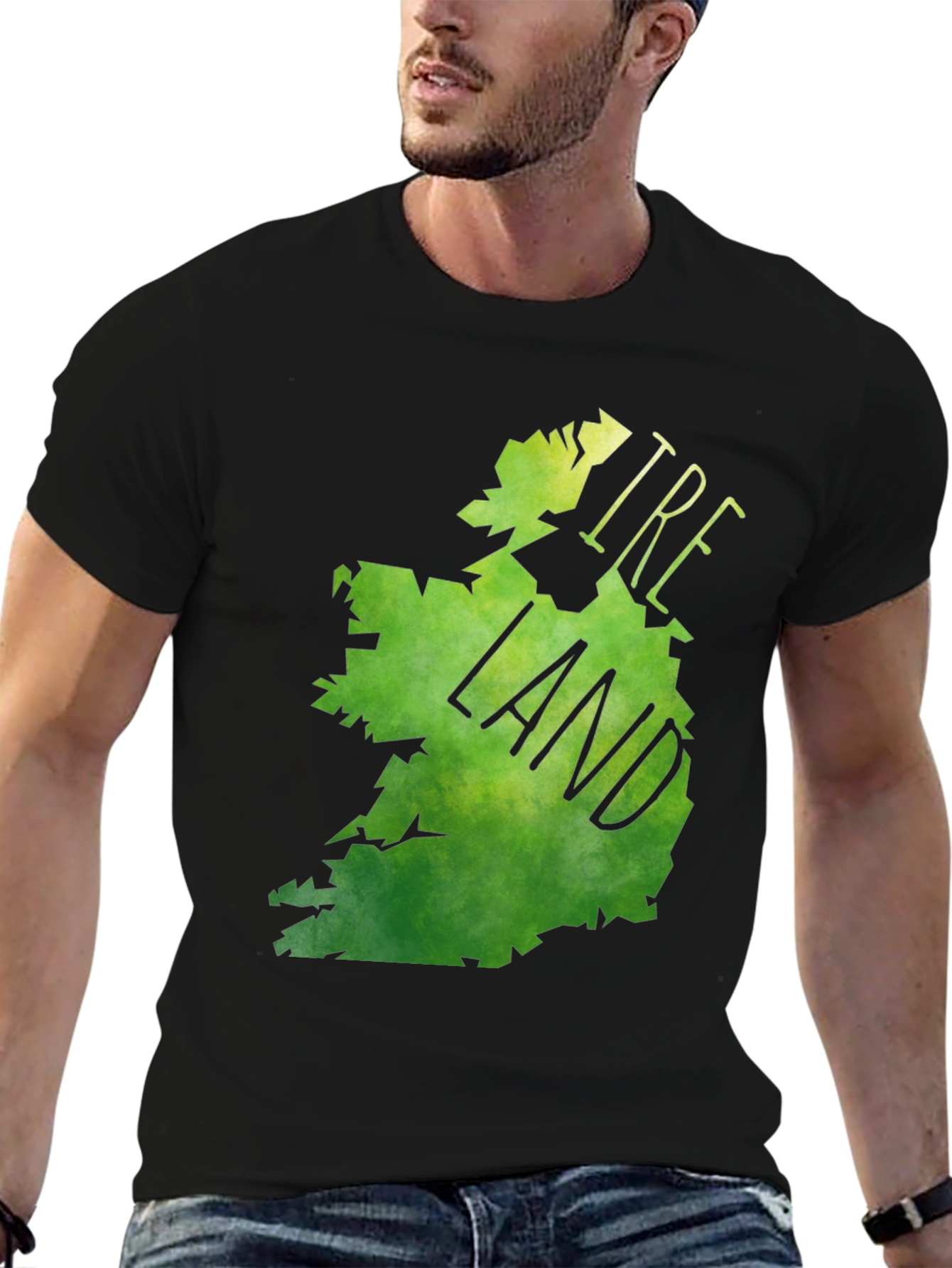 Ireland Map Tee - Green Watercolor Country Graphic T-Shirt
