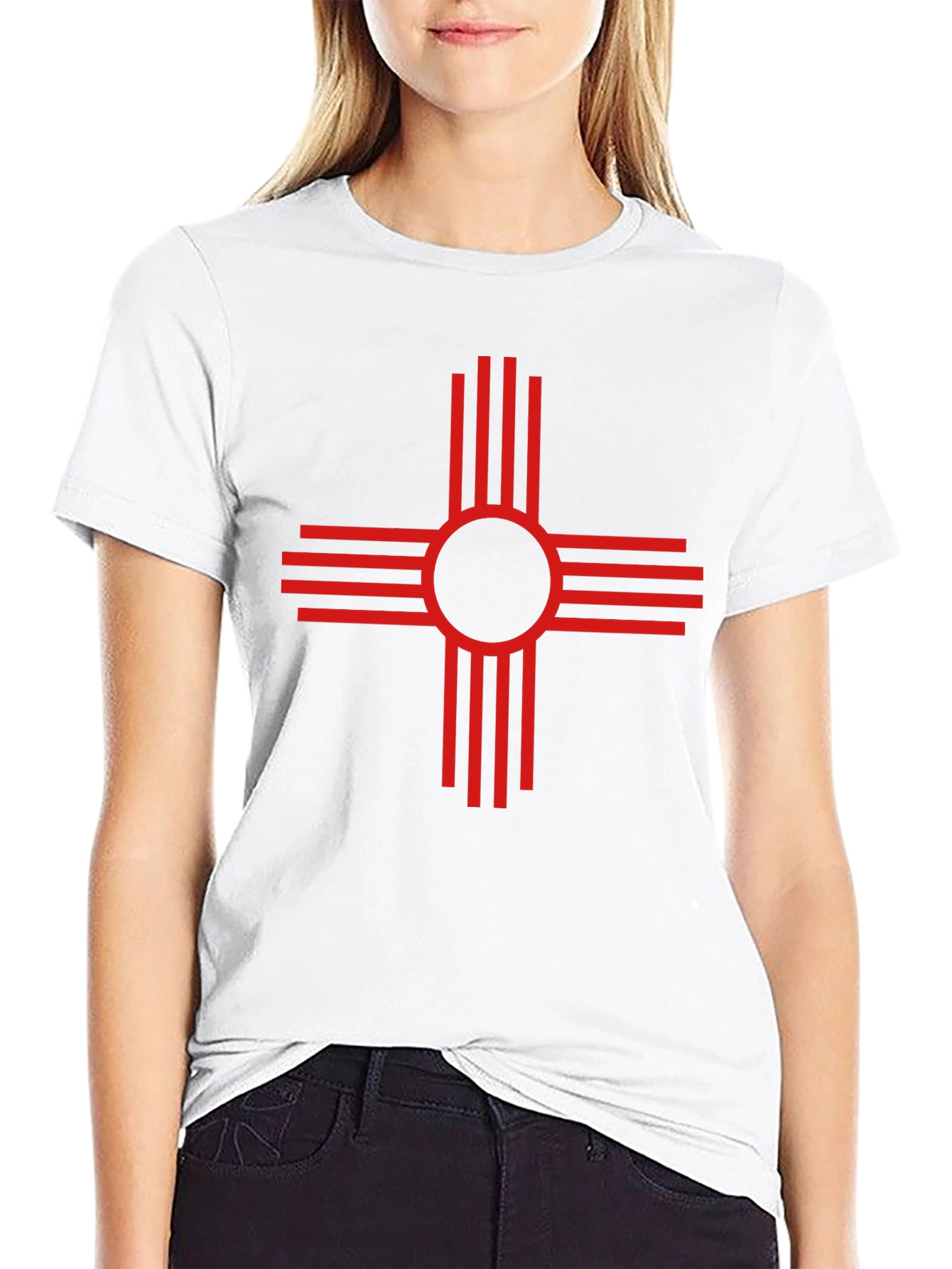 Red Zia Symbol Black Tee
