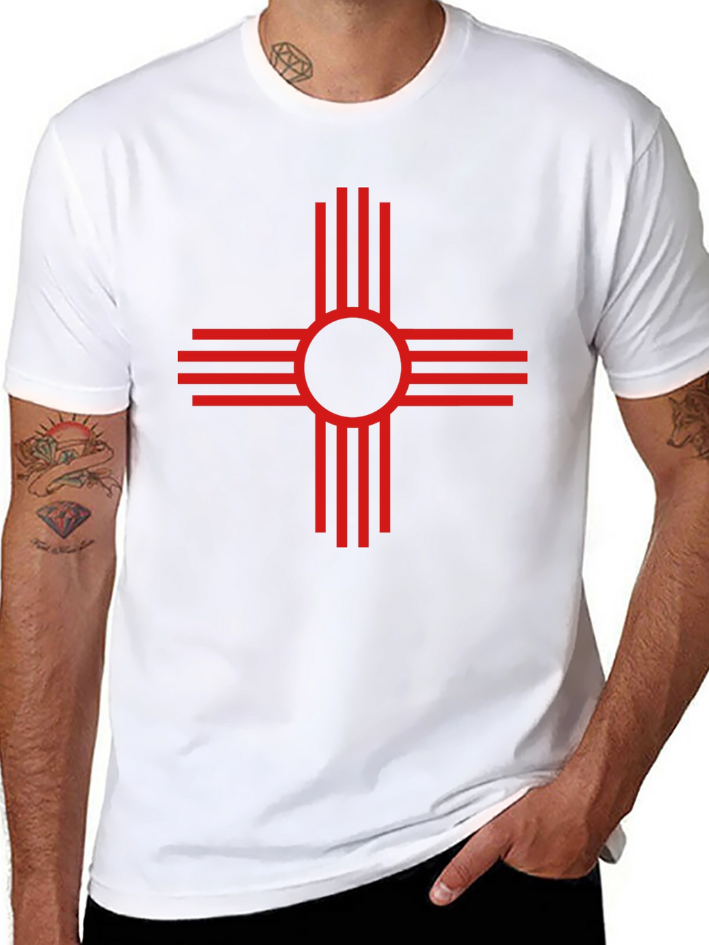 Red Zia Symbol Black Tee