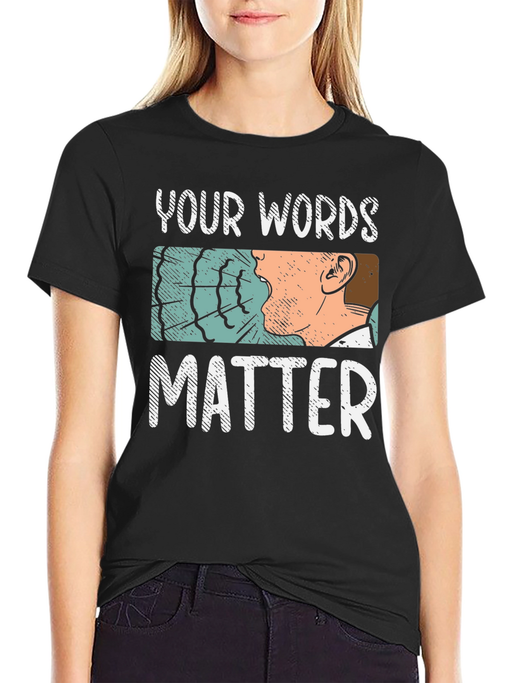 Your Words Matter Graphic Tee - Black