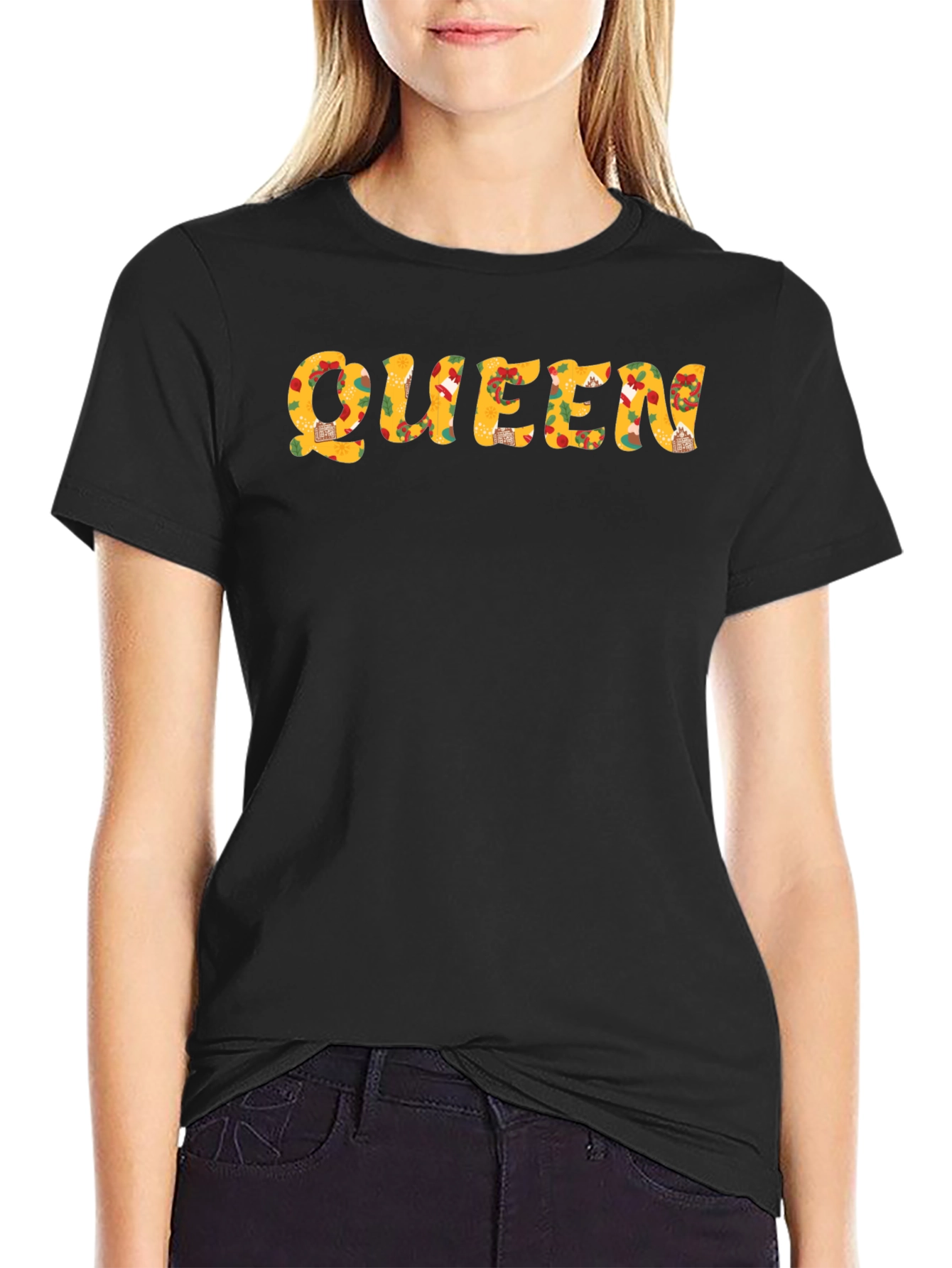 Pizza Queen Black T-Shirt - Fun Foodie Tee
