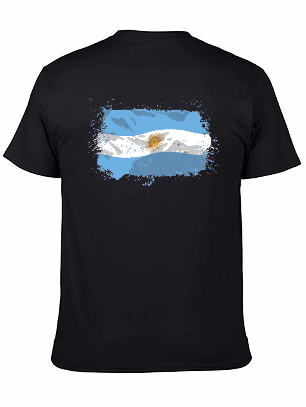 Argentina Flag Graphic Black T-Shirt