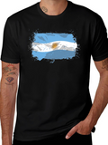 Argentina Flag Graphic Black T-Shirt
