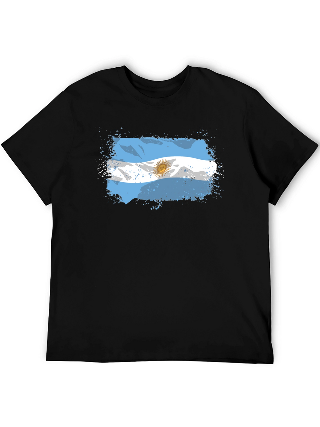 Argentina Flag Graphic Black T-Shirt